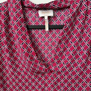 Laundry by Shelli Segal Size Large (L) Laundry Pink Geometric Print Cap Sleeve B